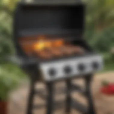 Eco-Friendly Electric Grilling Energy-efficient electric grill in a serene outdoor setting