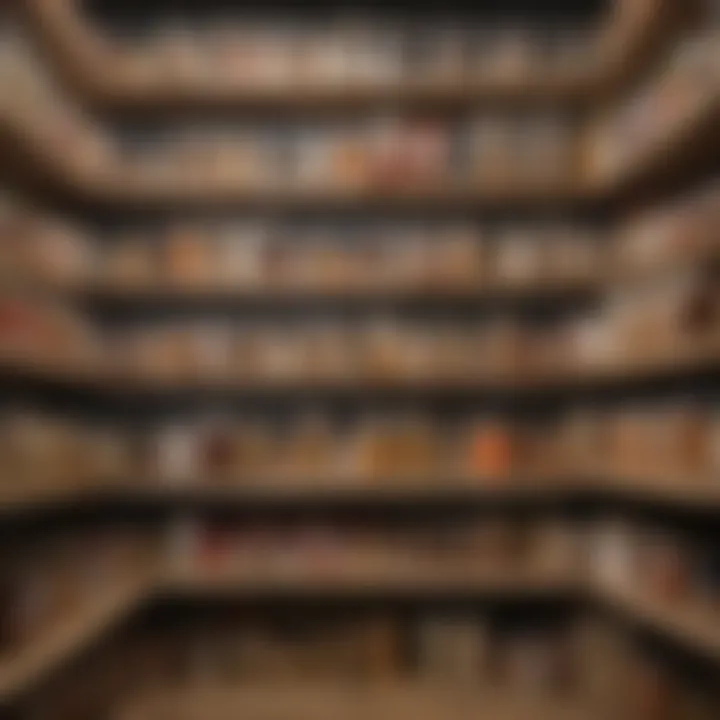 A well-organized pantry featuring neatly stored emergency food supplies.