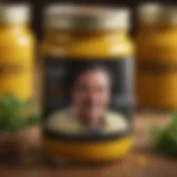 A jar of Emeril mustard showcasing its rich texture and vibrant color