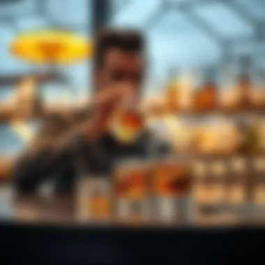 Elevating the Whisky Experience Person enjoying whisky with rocks in a refined setting