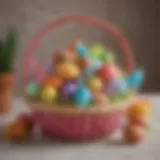 Colorful Easter basket filled with trendy gadgets