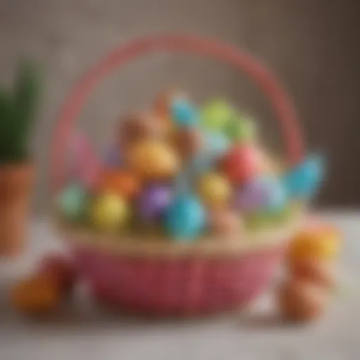 Colorful Easter basket filled with trendy gadgets