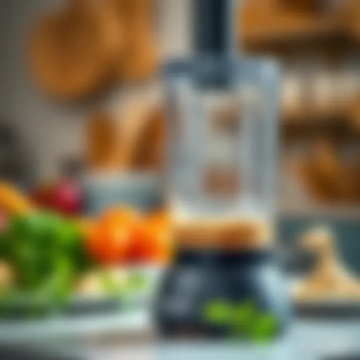 A modern immersion blender blending ingredients smoothly