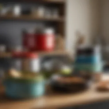 Stylish Cookware and Bakeware Collection Stylishly stacked cookware and bakeware items perfect for newlyweds