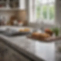 A beautifully arranged kitchen countertop showcasing essential items for a wedding registry