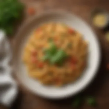 Authentic Italian Pasta A plate of authentic Italian pasta adorned with fresh herbs