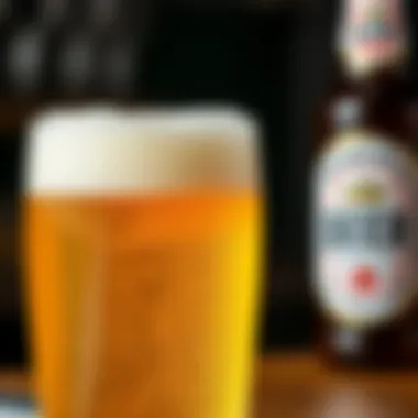 A close-up of a frothy non-alcoholic beer in a glass.