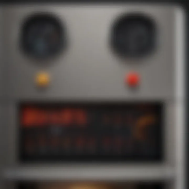 Close-up view of an innovative air fryer control panel highlighting advanced settings.