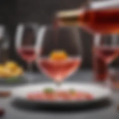 Culinary Harmony with Rosé An exquisite dish artfully paired with a glass of rosé wine