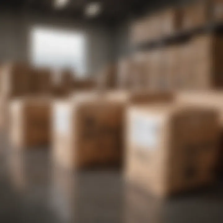 Packages ready for delivery outside a warehouse