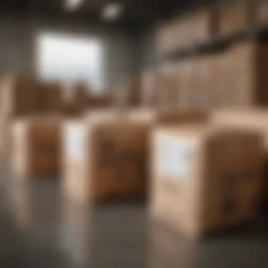 Prepared Packages for Efficient Delivery Packages ready for delivery outside a warehouse