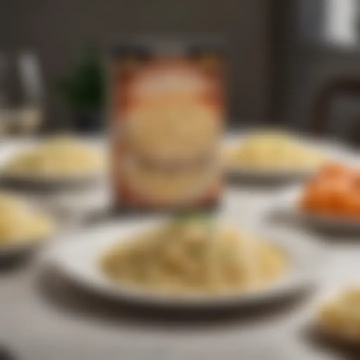 Comparison of Aldi fettuccine alfredo and other brands on a dining table