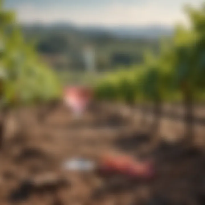 A picturesque vineyard representing the origins of Aldi Pink Moscato