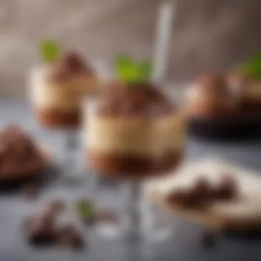 Elegant Presentation of Aquafaba Chocolate Mousse Luxurious aquafaba chocolate mousse elegantly presented in a glass