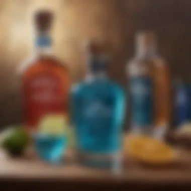 Artfully crafted azul tequila drink with colorful presentation