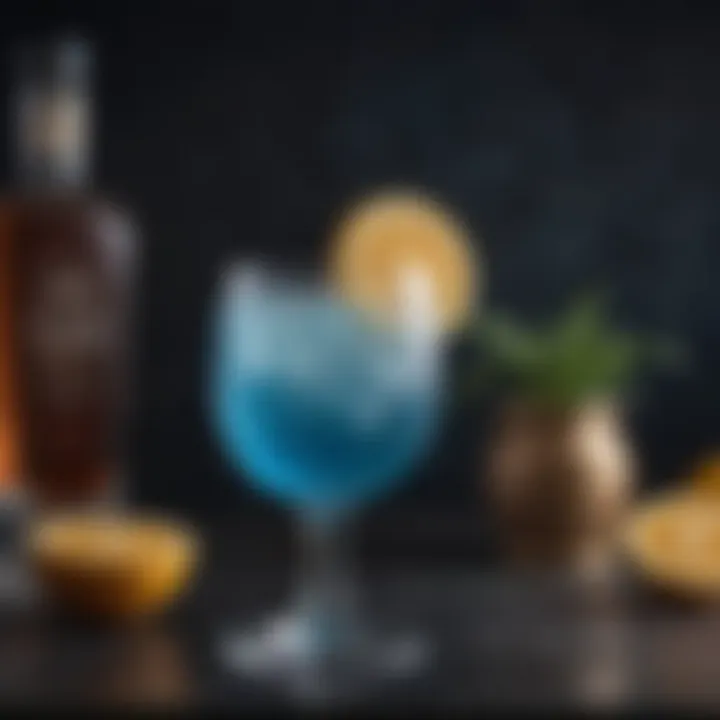 Elegant azul tequila cocktail garnished with citrus