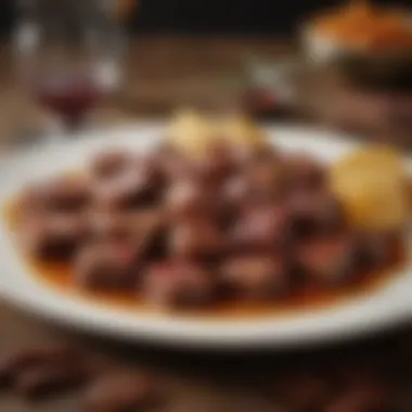 Gourmet Culinary Creation with Baa Baa Jerky Bites Gourmet dish featuring Baa Baa Jerky Bites as an ingredient