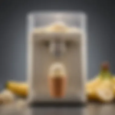 Sleek Design of a Banana Ice Cream Maker Close-up of a banana ice cream maker showcasing its sleek design