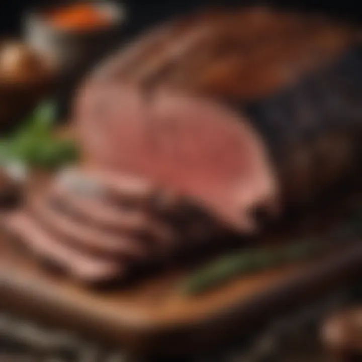 Smoked beef brisket with a flavorful bark and tender slices