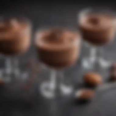 Decadent chocolate mousse served in elegant glassware with a sprinkle of cocoa.