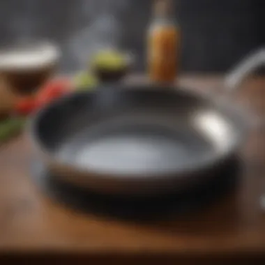 A well-maintained non-scratch frying pan demonstrating optimal care techniques.