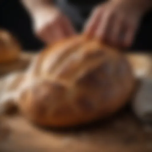 Artisan sourdough loaf with a crispy crust