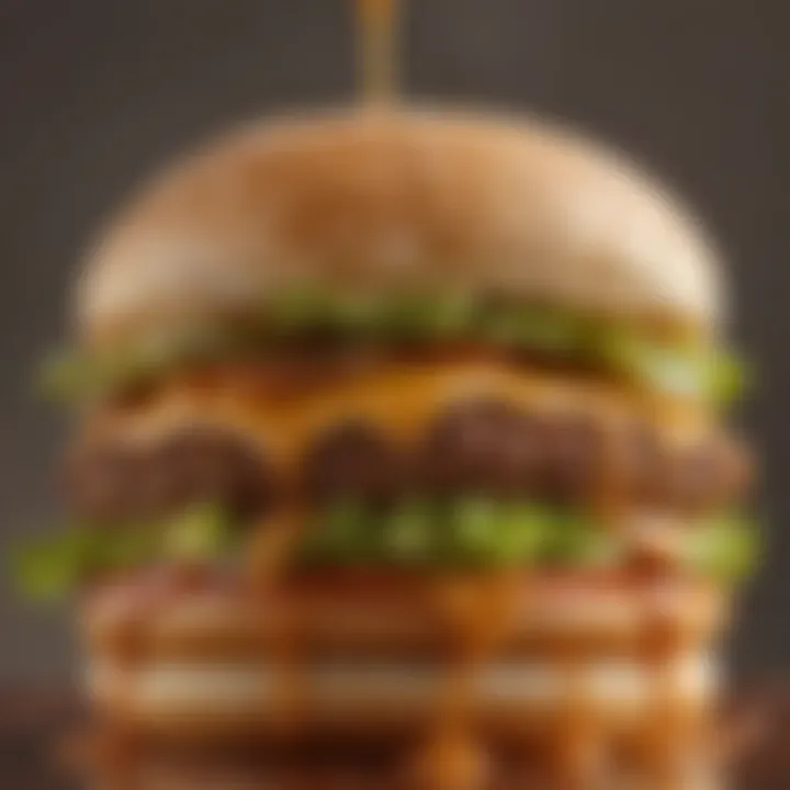 Close-up of a Big Mac sauce drizzle over a burger