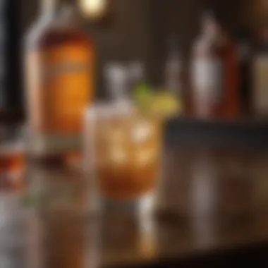 An elegant bar setting featuring Bourbon Soda ingredients