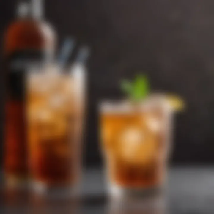 A close-up of the Bourbon Soda Cocktail showcasing its effervescence