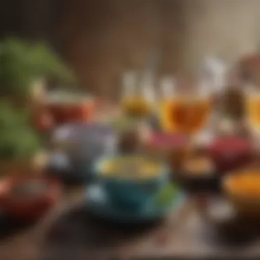 Herbal Teas for Natural Energy A vibrant assortment of herbal teas in colorful cups