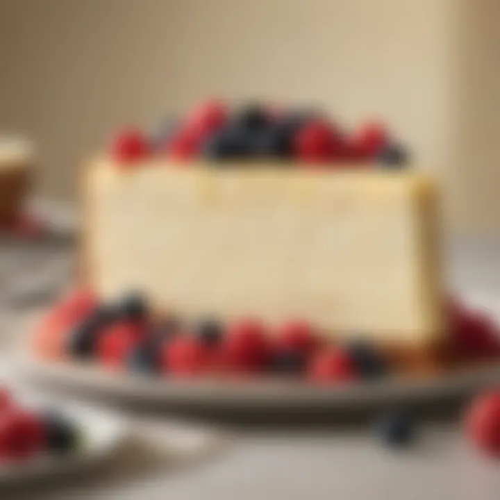 A classic New York cheesecake garnished with fresh berries