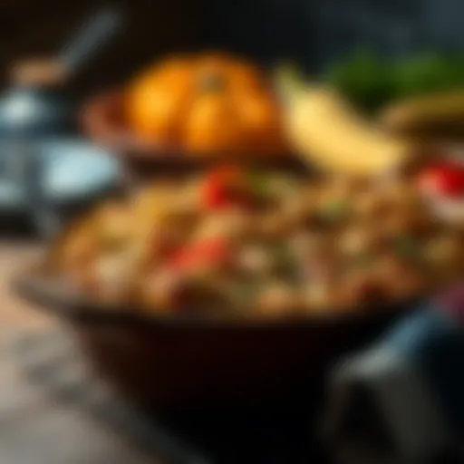 Delicious Chicken Stuffing Casserole A warm Chicken Stuffing Casserole served in a rustic dish