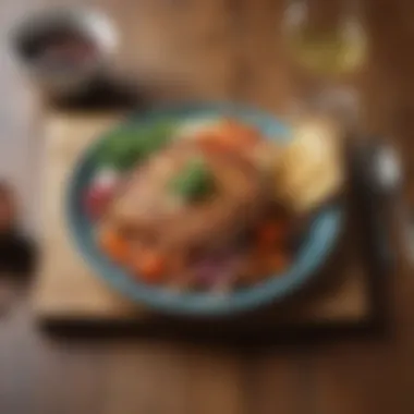 A beautifully arranged clean meal on a wooden table