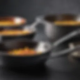 Close-up view of cookware with heat resistant handles highlighting material quality