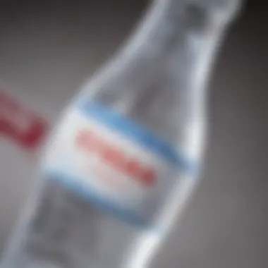 A close-up of a price tag showing the price of Evian water