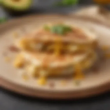 Melted Cheese and Pineapple Delight Close-up of melted cheese and pineapple filling inside quesadilla
