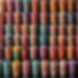 A vibrant array of Slurpee flavors in colorful dispensers.