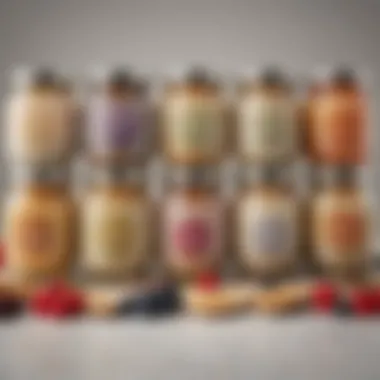 A Vibrant Selection of Drinkable Overnight Oats Colorful array of drinkable overnight oats in various jars