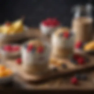 Elevate Your Mornings with Drinkable Overnight Oats A stylish morning setup with drinkable overnight oats and fresh fruits