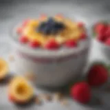 A vibrant bowl of chia pudding topped with fresh fruits and nuts