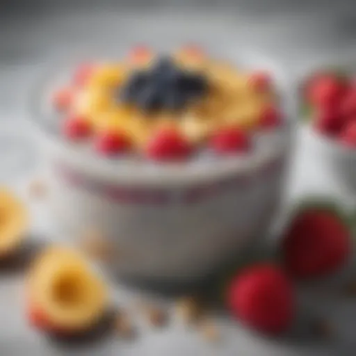 A vibrant bowl of chia pudding topped with fresh fruits and nuts