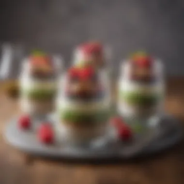 Layered Chia Pudding Presentation A creative presentation of chia pudding in layered jars