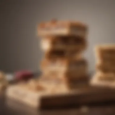 Protein-Packed Delights Nutritious protein bars stacked neatly on a table