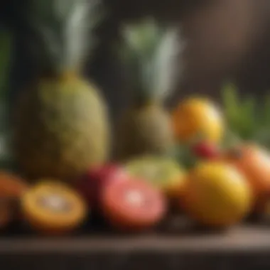 An assortment of tropical fruits showcased on a stylish table.