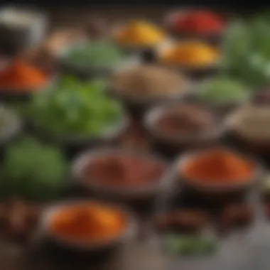 An assortment of herbs and spices for flavor enhancement