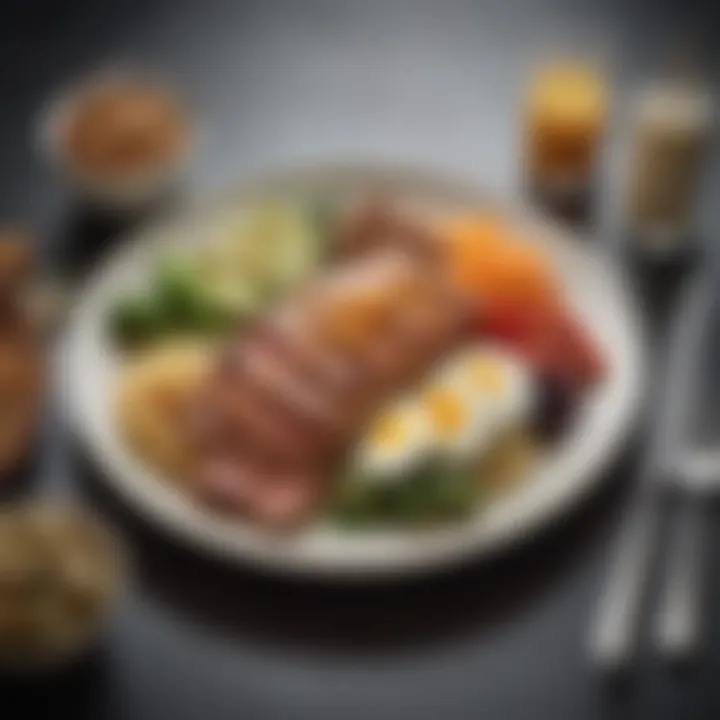 A beautifully arranged low carb meal plate