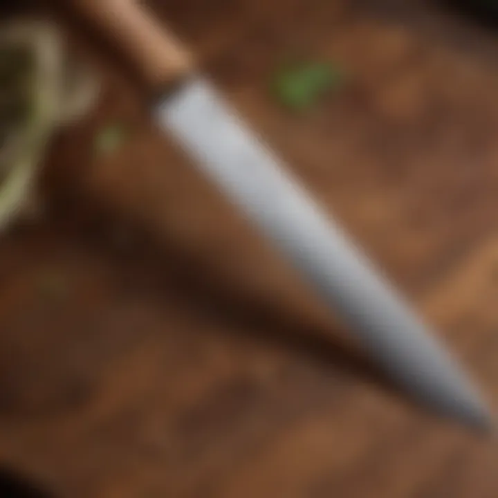 Close-up of Foxel knife blade emphasizing sharpness and precision