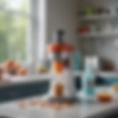 A modern kitchen setup featuring innovative tools for frozen treat preparation