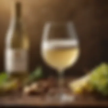 Glass of White Burgundy A glass of French white Burgundy with a subtle golden hue