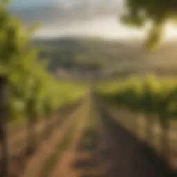 A picturesque vineyard in Burgundy, showcasing the lush grapevines